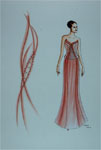 Modezeichnung Ballkleid