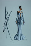Modezeichnung Ballkleid