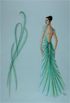Modezeichnung Ballkleid